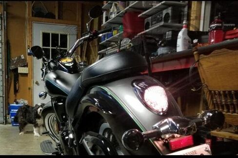 Fit Kawasaki 2002-2003 Vulcan 1500 Mean Streak/ VN1500 Mean Streak ; LED Rear Lamp Brake Tail Light +Integrated Turn Signal Function (Smoke Color) in Kuwait