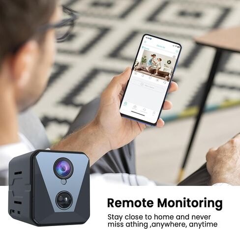 2025 Upgraded Security Camera, 4K HD Mini Nanny Cam for Home with Night Vision, WiFi Indoor Camera, 100 Days Long Battery Life, Motion Detection, Remote Viewing, Wireless Surveillance Cam in Kuwait