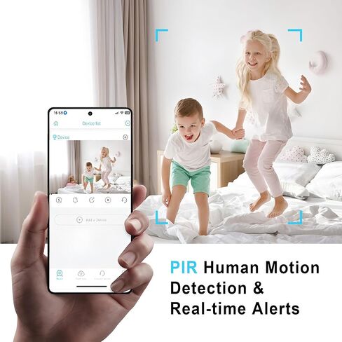 2025 Upgraded Security Camera, 4K HD Mini Nanny Cam for Home with Night Vision, WiFi Indoor Camera, 100 Days Long Battery Life, Motion Detection, Remote Viewing, Wireless Surveillance Cam in Kuwait