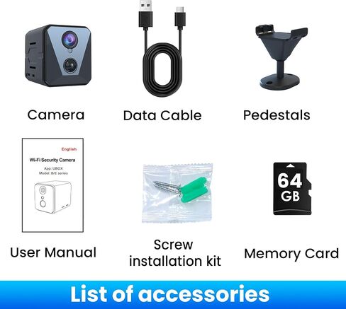 2025 Upgraded Security Camera, 4K HD Mini Nanny Cam for Home with Night Vision, WiFi Indoor Camera, 100 Days Long Battery Life, Motion Detection, Remote Viewing, Wireless Surveillance Cam in Kuwait