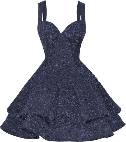 Clothfun Tiered Sequin Short Homecoming Dresses 2025 for Teens Sparkly Corset Sweet 16 Prom Cocktail Dress CY179 in Saudi Arabia