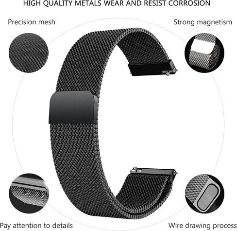 Metal Watch Bands, 14mm 16mm 18mm 20mm 22mm 24mm Adjustable Quick Release Watch Strap, Stainless Steel Mesh Replacement band for Women Men in Saudi Arabia