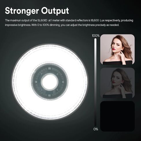 Godox SL60 SL60IID 70W LED فيديو ضوء، CRI96+ TLCI97+ 5600±200K، مدمج 8 تأثيرات FX، التطبيق/جهاز التحكم عن بعد لضبط السطوع، مصباح LED للتركيب على Bowens لتسجيل الفيديو والتصوير في الهواء الطلق in Saudi Arabia