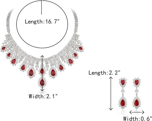 Crysdue cubic Zirconia Prom Jewelry مجموعة للعرائس ، وبرارة البلادة من طوق Cluster Twlar بيان القلادة. in Kuwait