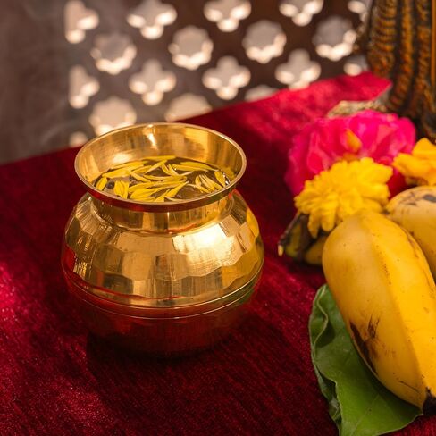 Brass Kalash Diamond Cut Pital Lota for Puja for Karwa Chauth Pooja (Diamond Pooja Lota) in Saudi Arabia
