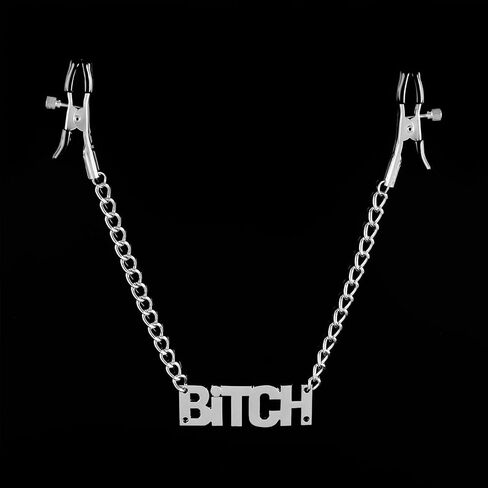 Letter Body Chain Clamps Adjustable Non Piercing Nipple Jewelry Nipple Rings Metal Clip with Chain Necklace for Women Fashion Faux Body Jewelry in Saudi Arabia