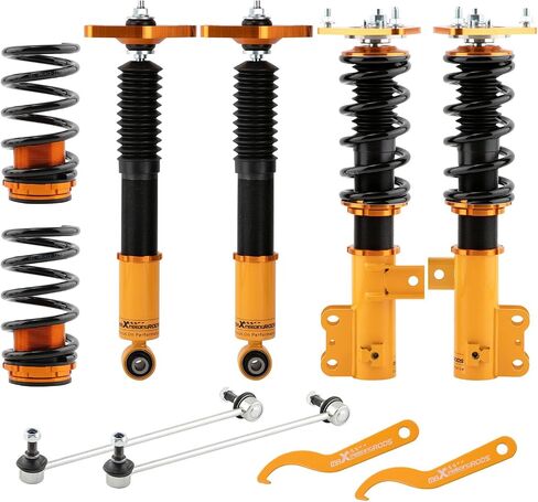 maXpeedingrods Coilovers for Hyundai Genesis Coupe 200-2016 2-Door Model, Spring Shock Absorber Coilovers Suspension Kit Strut, Ride Height Lowering Kits by 1-3" Gold in Saudi Arabia