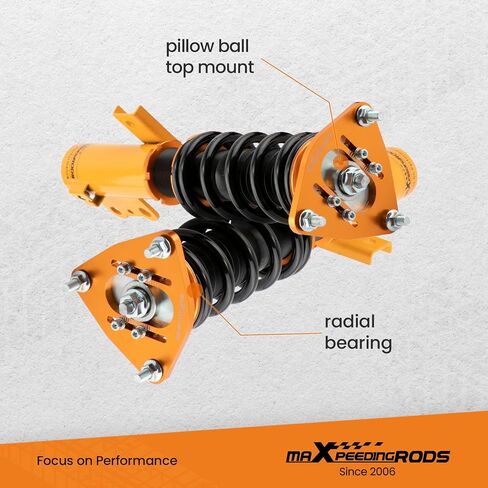 maXpeedingrods Coilovers for Hyundai Genesis Coupe 200-2016 2-Door Model, Spring Shock Absorber Coilovers Suspension Kit Strut, Ride Height Lowering Kits by 1-3" Gold in Saudi Arabia