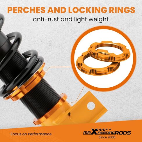maXpeedingrods Coilovers for Hyundai Genesis Coupe 200-2016 2-Door Model, Spring Shock Absorber Coilovers Suspension Kit Strut, Ride Height Lowering Kits by 1-3" Gold in Saudi Arabia