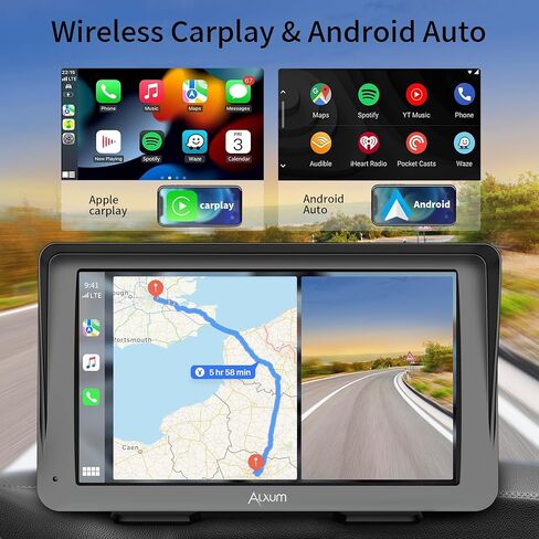 Alxum 2 in 1 Wireless CarPlay Android Auto Adapter - Convert Wired Carplay to Wireless Car Play Android Auto Dongle Switch for Cars with OEM Factory Carplay System, Support iOS 10+ and Android 12+ in Kuwait