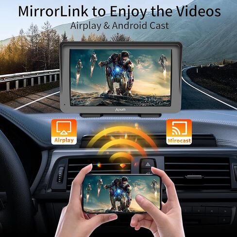 Alxum 2 in 1 Wireless CarPlay Android Auto Adapter - Convert Wired Carplay to Wireless Car Play Android Auto Dongle Switch for Cars with OEM Factory Carplay System, Support iOS 10+ and Android 12+ in Kuwait