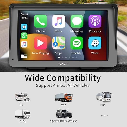Alxum 2 in 1 Wireless CarPlay Android Auto Adapter - Convert Wired Carplay to Wireless Car Play Android Auto Dongle Switch for Cars with OEM Factory Carplay System, Support iOS 10+ and Android 12+ in Kuwait