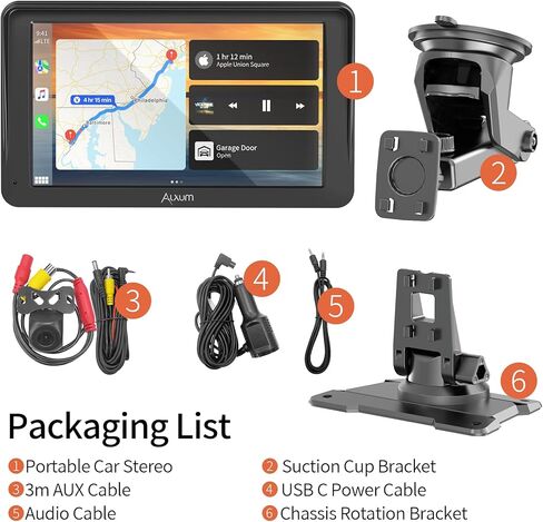 Alxum 2 in 1 Wireless CarPlay Android Auto Adapter - Convert Wired Carplay to Wireless Car Play Android Auto Dongle Switch for Cars with OEM Factory Carplay System, Support iOS 10+ and Android 12+ in Kuwait