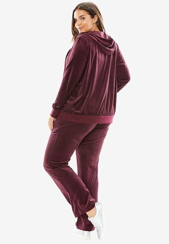 Woman Within Plus Size Petite 2-Piece Velour Hoodie Set in Saudi Arabia