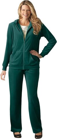 Woman Within Plus Size Petite 2-Piece Velour Hoodie Set in Saudi Arabia