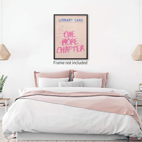 Xmopnitin Pink Vintage Library Wall Art One Chapter Chapter Book Poster Trendy Bookish Quote Canvas Prints for Reading Nook Wall Decor in Saudi Arabia