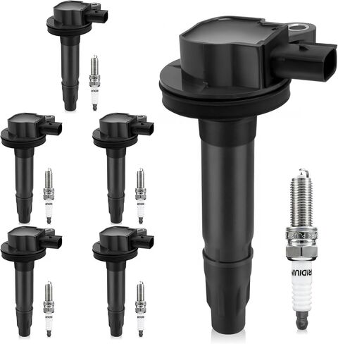 UF553 Set of 6 Ignition Coil Pack and Iridium Spark Plugs Fit for Ford Edge,Flex,Taurus,Transit-150/250/350/350HD,Explorer,F-150,Mustang 2007-2018&Lincoln 2007-2017,Replace7T4Z12029DA,UF595,LTR6IX-11 in Saudi Arabia