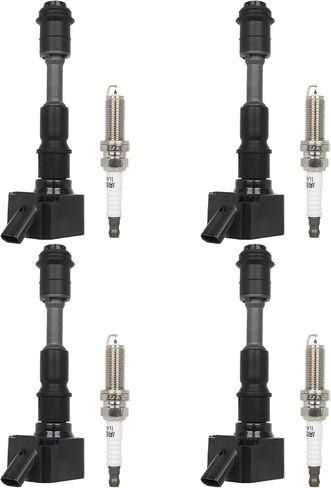 Coil Coil Coils & Iridium Spark Plugs UF756 لـ Volvo XC60 2015-2020 ، XC90 2016-2020 ، S60 2015-2020 ، XC40 2019-2020 ، S80 2016 ، S90 2017-2020 ، V60 ، V90 ، XC70 ، 2.0LL Set من 4 in Saudi Arabia