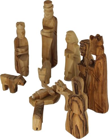 Holy Land Market Olive Wood Children's Nativity Set (12 Pieces Set) (3 Inches) in Saudi Arabia