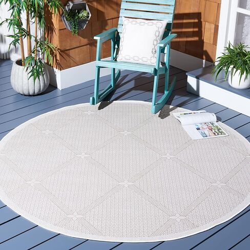 SAFAVIEH Bermuda Collection Runner Rug - 2' x 12', Cream & Beige, Non-Shedding & Easy Care, Machine Washable Indoor/Outdoor & Washable-Ideal for Patio, Backyard, Mudroom (BMU811A) in Saudi Arabia