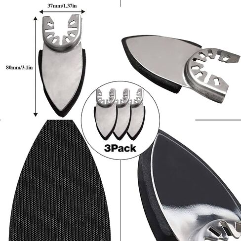Gulrear 119PCS Multitool Sanding Pads for Oscillating Tool Sanding Attachments, Contains Triangle and Finger Sandpaper in a Variety of Grits, Detail Sanders for Woodworking, Metal and Other Surfaces in Kuwait