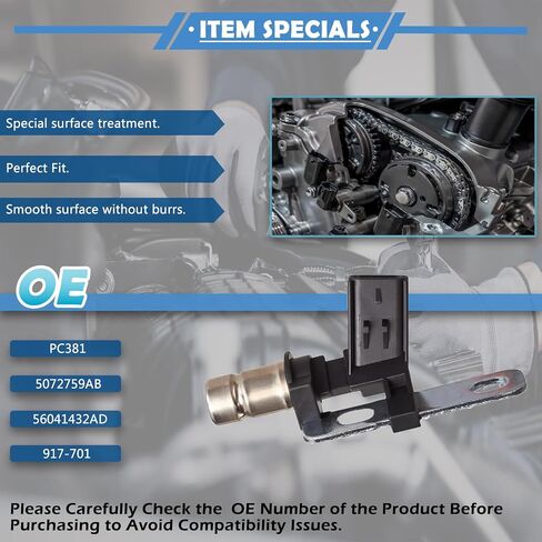 Engine Car CAM Camshaft Position Sensor L4 2.4L Compatible with Jeep 2002-2005 Liberty / 2003 2005-2006 TJ / 2003-2006 Wrangler (Note: 02 03 04 05 06) OE # PC381 5072759AB 56041432AD 917-701 in Saudi Arabia
