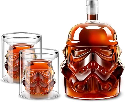 Stormtrooper Blaster Decanter Set, Gifts for Men, Dad - Star Wars Sci-Fi Blaster Force Gun Whiskey & Wine Set 750ml - Energized Particle Weaponry Elegant Decanters 24" - 4x Trooper Shots Base Gift in Kuwait