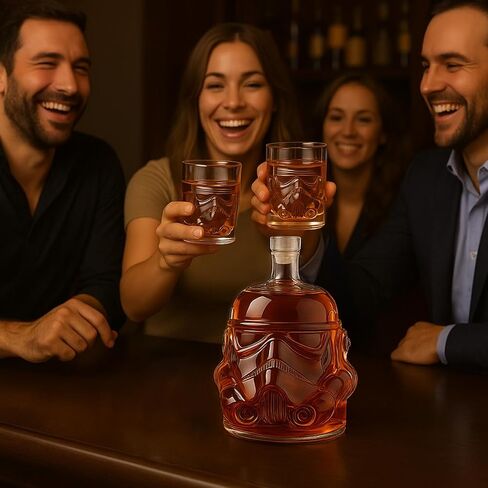 Stormtrooper Blaster Decanter Set, Gifts for Men, Dad - Star Wars Sci-Fi Blaster Force Gun Whiskey & Wine Set 750ml - Energized Particle Weaponry Elegant Decanters 24" - 4x Trooper Shots Base Gift in Kuwait