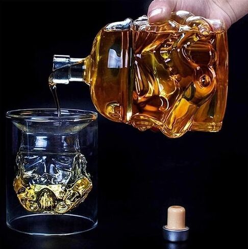 Stormtrooper Blaster Decanter Set, Gifts for Men, Dad - Star Wars Sci-Fi Blaster Force Gun Whiskey & Wine Set 750ml - Energized Particle Weaponry Elegant Decanters 24" - 4x Trooper Shots Base Gift in Kuwait