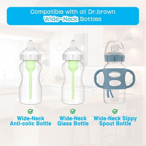 4Pcs Sippy Straw Nipples Compatible with Dr. Brown's Narrow Bottles & Narrow Sippy Spout Bottles, Transition Sippy Spouts Soft Silicone Replacement Spout Nipples, BPA-Free, 6m+, Variable Flow in Saudi Arabia