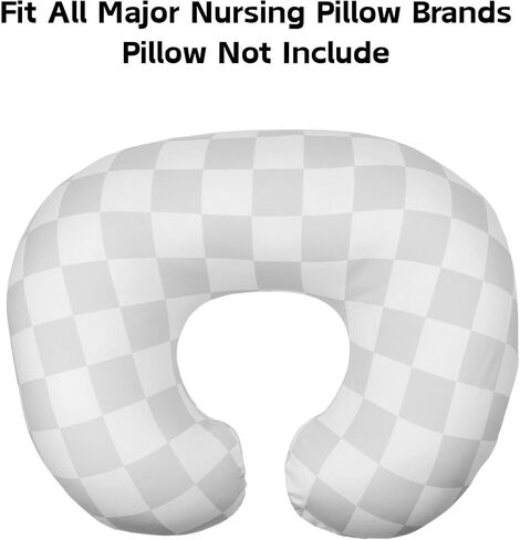 2-Pack Nursing Pillow Cover,Ultra-Soft Stretchy Breastfeeding Pillowcase for Baby Boys Girls,Fits 22.5"x18" Pillows,Removable Feeding Pillow Slipcover for Newborn(Baseball & Blue Checkered) in Kuwait