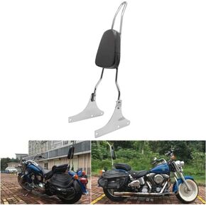New Silver Motorcycle Rear Seat Chrome Backrest Sissy Bar Back Rest Compatible For Harley Fatboy EFI FLSTF Heritage Softail Classic FLSTC in Saudi Arabia