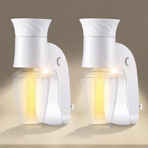 Nuanchu 2 Pack Wall Fragrance Plug in with Timer Function, Night Light, Compatible with Bath and Body Works WallFlower Fragrance, Rotatable, Accurate Scent Diffuser Control, Not Included Refills in Saudi Arabia