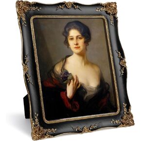 Resin Picture Frames Embossed Vines Design Photo Frame with Easel & Hook Picture Hanging Kit with Glass Front for Tabletop & Wall Hanging Vintage Room Home Decor (Green) in Saudi Arabia