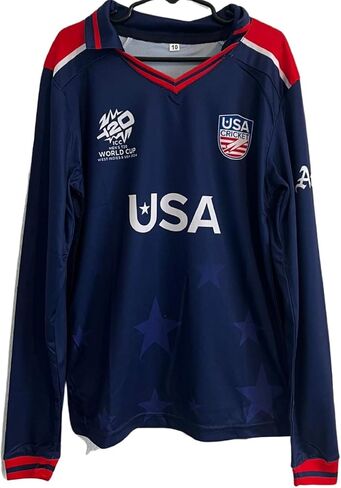 تي شيرت 2024 World Cup New Team USA Jersey T20 Cricket WC USA Cricket Team، أزرق in Saudi Arabia
