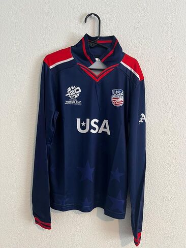 تي شيرت 2024 World Cup New Team USA Jersey T20 Cricket WC USA Cricket Team، أزرق in Saudi Arabia