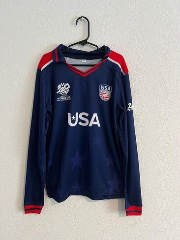 تي شيرت 2024 World Cup New Team USA Jersey T20 Cricket WC USA Cricket Team، أزرق in Saudi Arabia