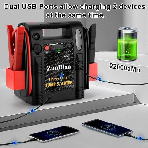 ZD-974 قفزة بداية 12V/24V ، 2500A قفزة الذروة قفزة Battery Box حزمة بطولة للسيارة الشاحنة لجرار مركبات الشاحن in Kuwait