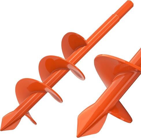 Auger Drill Bit for Planting 2x32 Inch, Heavy Duty Garden Earth Auger with Safety Edges & Orange Anti-Rust Coating, Compatible with Cordless Drills for Clay/Rocky Soil/Sandy Lawn (Hex Shank) in Kuwait