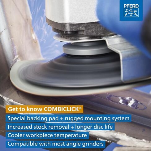 PFERD 40735 Combiclick Fibre Disc, Ceramic Oxide Co-Cool, 5" Diameter, 12200 RPM, 60 Grit (Pack of 25) in Saudi Arabia