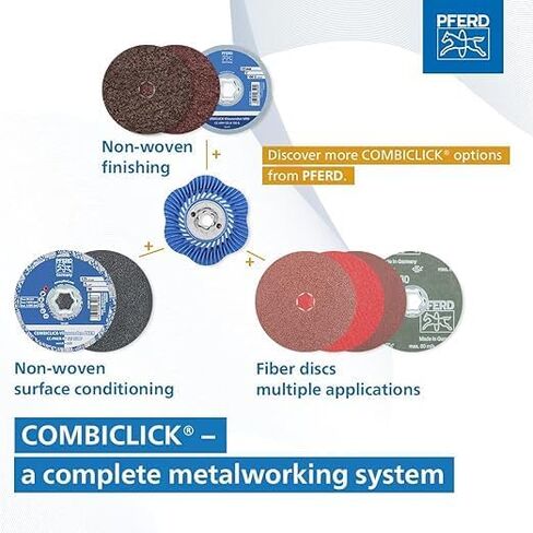 PFERD 40735 Combiclick Fibre Disc, Ceramic Oxide Co-Cool, 5" Diameter, 12200 RPM, 60 Grit (Pack of 25) in Saudi Arabia