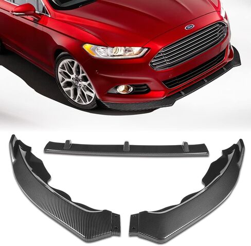 Q1-TECH, 9-Piece Front Bumper Lip & Side Skirt Extensions Diffuser Compatible with 2013 2014 2015 2016 Ford Fusion Mondeo, Front Lip Spoiler Air Chin Body Splitter ABS (Painted Carbon) in Saudi Arabia