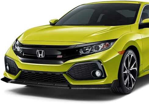 3 Pieces Type-R Style Front Bumper Lip Chin Spoiler Splitter Side Body Kit Trim Protection Compatible with 2017-2021 Honda Civic Si Model, 2018 2019 2020 (Painted Black) in Saudi Arabia