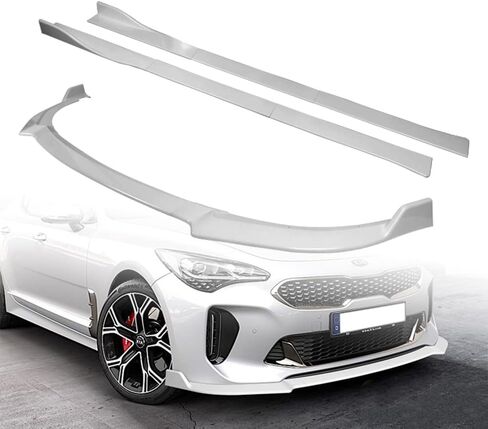 Q1-TECH, 9-Piece Front Bumper Lip & Side Skirt Extensions Diffuser Fit for 2018 2019 2020 2021 2022 2023 Kia Stinger (GT-Line), Front Bumper Lip Spoiler Air Chin Body Splitter ABS (Painted Black) in Saudi Arabia