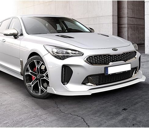 Q1-TECH, 9-Piece Front Bumper Lip & Side Skirt Extensions Diffuser Fit for 2018 2019 2020 2021 2022 2023 Kia Stinger (GT-Line), Front Bumper Lip Spoiler Air Chin Body Splitter ABS (Painted Black) in Saudi Arabia