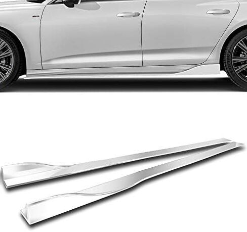 Q1-TECH, 9-Piece Front Bumper Lip & Side Skirt Extensions Diffuser Fit for 2018 2019 2020 2021 2022 2023 Kia Stinger (GT-Line), Front Bumper Lip Spoiler Air Chin Body Splitter ABS (Painted Black) in Saudi Arabia