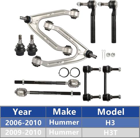 Labwork 10pc الأمامي السيطرة العليا على الكرة الأسلحة المفصل ind in end end sway bar kit kit driver and passenger side lection for Hummer H3 H3t 2006-2010 in Saudi Arabia