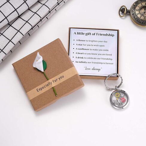 kvekstio عائم Locket المقاوم المقاوم للصدأ هدية المفاتيح الزجاجية للنساء ، سحر عائم صغير الحلية هدية مفاتيح لطيف in Saudi Arabia