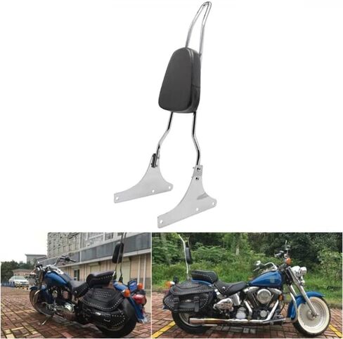 مسند خلفي للدراجة النارية الفضية الجديدة مسند الظهر sissy بار الراحة المتوافقة مع Harley Fatboy Efi Flstf Heritage Softail Classic FLSTC in Saudi Arabia