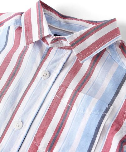 The Children's Place,Baby Boys,and Toddler Poplin Short Sleeve Button Down Shirt,Renew Blue Plaid,18 Months,24 Months in Kuwait